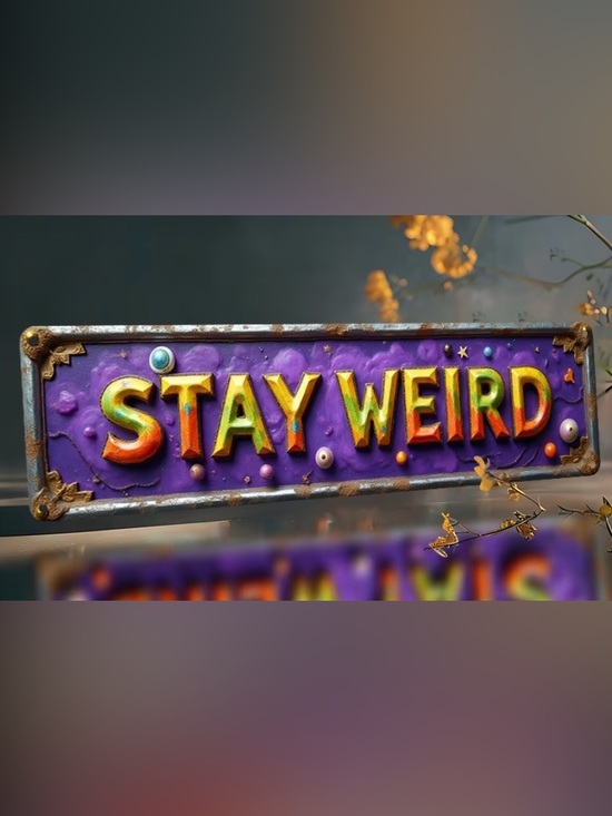 Other - "Stay Weird" Decorative Metal Wall Sign Purple & Yellow Home Wall Decor NWT